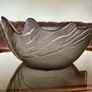 Vintage Wedgwood Dartington Lead Crystal Glass Wave Large Salad Or Fruit Table Bowl 1980s Image 2