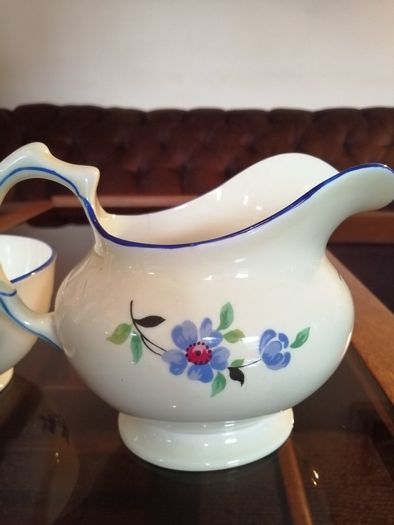 Tuscan China by Plant Hand Painted Floral Sugar Bowl and Milk Jug Set