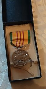 Vintage Vietnamese service medal boxed x 2, militaria
