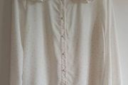 FRNCH Paris White Ruffle Blouse - Size M - Excellent Condition
