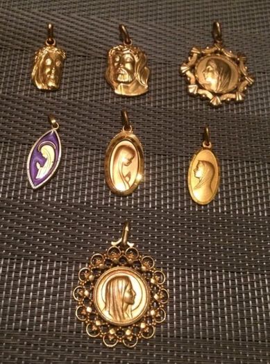 Antique Vintage Saints Medals