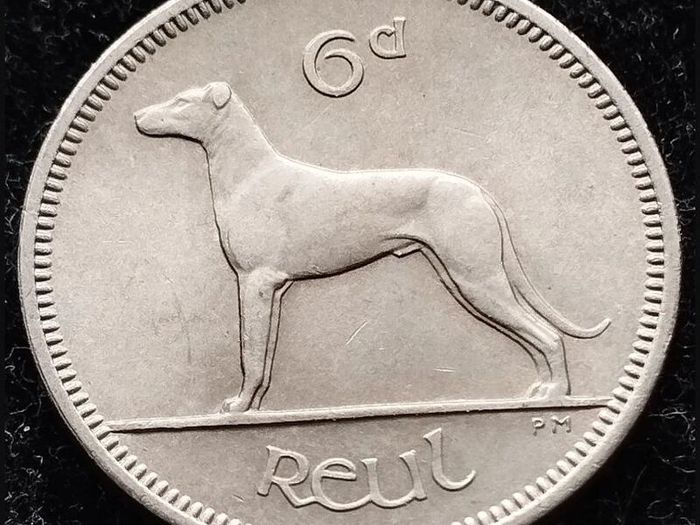 [#360] - Ireland 1964 | Irish 6p | Six Pence | Wolfhound | KM.13a | UNC