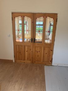 Pine doors with glass