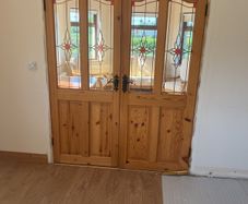 Pine doors with glass
