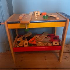 Wooden Woodwork table and accessories