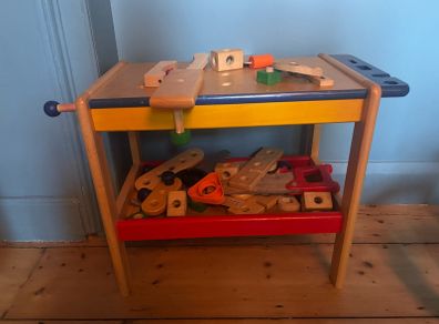 Wooden Woodwork table and accessories