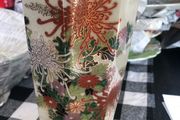 Vintage Japanese Ceramic Vase, Crackle Glaze Cream Colored with Floral Design, Vase Made in Japan