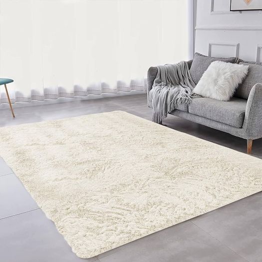 NEW SALE | Rugs Living Room - Modern White Area Rugs for Bedroom Non Slip -Super Soft Fluffy Shaggy Thick Pile Small Rug Non-Shedding Easy To Clean, 50cm x 80cm
