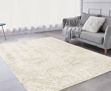 NEW SALE | Rugs Living Room - Modern White Area Rugs for Bedroom Non Slip -Super Soft Fluffy Shaggy Thick Pile Small Rug Non-Shedding Easy To Clean, 50cm x 80cm