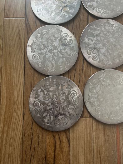 1970's Silver played Celtic design place mats set 6