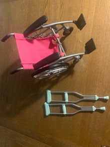 Generation doll wheelchair + crutches
