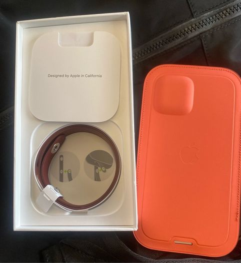 Apple IPhone 11 12 13 14 Pro Leather sleeve cover case with MagSafe original