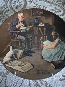 Vintage Norman Rockwell The storyteller ceramic plate 1984