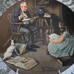 Vintage Norman Rockwell The storyteller ceramic plate 1984