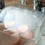 468 - Set of 6 Vintage Clear Glass Cork Screw Top Collectible Decorative Bottles Image 5