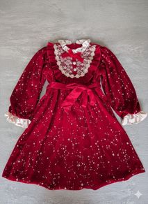Red velvet dress