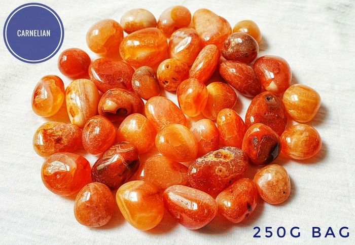 CLEARANCE Carnelian tumbled stone natural gemstone for vitality motivation 250g