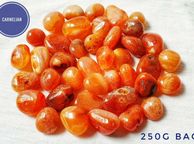 main image for ad CLEARANCE Carnelian tumbled stone natural gemstone for vitality motivation 250g