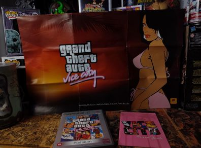 Grand Theft Auto ! Vice City ! PS2 ! Platinum ! With Poster ! 2003 ! by Rockstar !