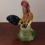 Fantastic Vintage Ceramic Portuguese Majolicaware Rooster Toothpick Holder by Bordallo Pinheiro, Circa 1950s - Kitschtastic!!! Image 9