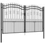 Fence Gate with Spear Top Black 305x175 cm Image 2