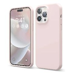 Liquid Silicone Case For Apple iPhone 14 Pro Max Luxury Thin Phone Cover Pink Sand