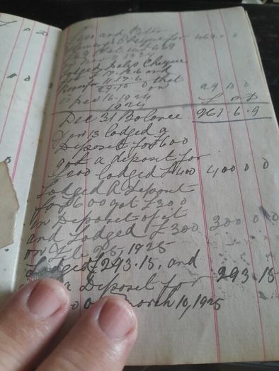 1915 hand written ledger