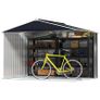 Metal Tool Shed with Sliding Doors and Ventilation Windows, 277 x 195 x 192 cm, Dark Gray Image 4