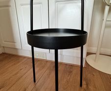 IKEA BURVIK Side Table black Portable Tray Table Handle.