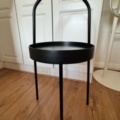 IKEA BURVIK Side Table black Portable Tray Table Handle.