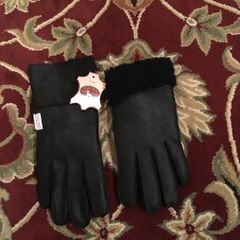 Luka Pelli Leather Gloves with natural fur, size- 7
