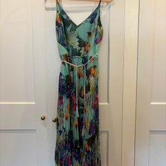 s tropical print summer dress