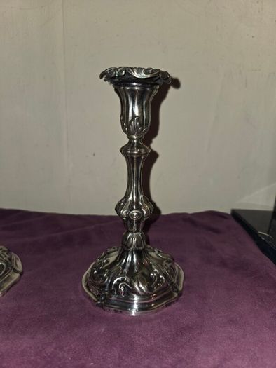 Pair of Silver Art Nouveau Candlestick Holders