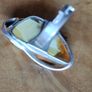 Natural Beautiful Large Amber Ring Sterling Silver adjustable. Image 5