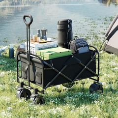 Camping trolley/ Beach wagon/ Garden cart/ Wagon cart/ Trolley Heavy Duty, Large Folding Wagon with Wide All-Terrain Wheels, Garden Cart Pull Along Hand Truck for Camping Beach Fishing