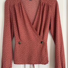 Polka Dot Wrap Top