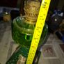 Beautiful Antique Green Oil Lamp Postage Available Image 7