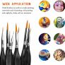 Detail Paint Brush Set, 9pcs Thin Brushes for Fine Detailing & Art Painting - Acrylic,Watercolor, Oil Miniatures, Scale Models, Airplane Kits, Nail, Line Drawing, Warhammer (MULTIPLE COLOURS) Image 4
