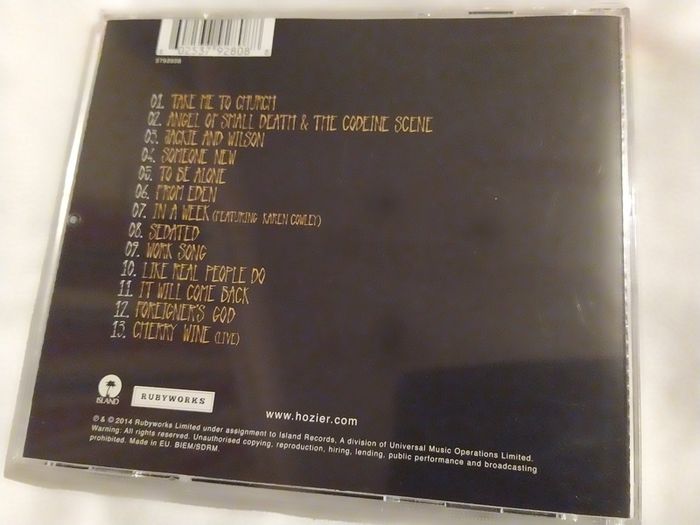 Hozier Debut Album Cd