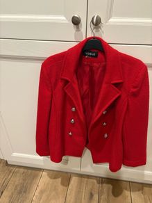 Ladies wool blend  fitted double breasted jacket