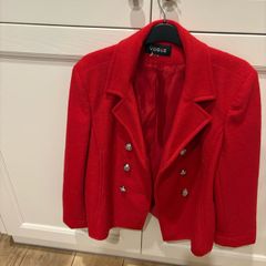 Ladies wool blend  fitted double breasted jacket