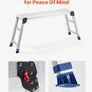 Folding Work Platform, Adjustable Height 584-876 mm, 1016 x 305 mm Aluminum Step Stool, 226.8 kg Load Capacity, Heavy Duty Non-Slip Platform Ladder Image 6