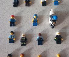 Collection of 14 Lego Minifigures with Police Motorcycle