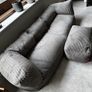 Loungepug Albert 3-Seater Bean Bag Sofa with matching large footstool Image 2