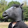 Rubber novelty Halloween black Horse mask. Image 2