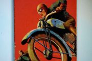 Vintage Style Motor Cyclists Canvas44 Inc W 88 H comes rolled huge original Art print  125 euro