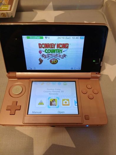 Nintendo 3DS Pearl Pink Console Bundle + Charger, Travel Case & 6 Classic Games!