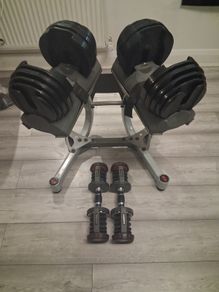 Bowflex 1090i SelectTech dumbells + rack