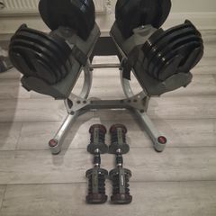 Bowflex 1090i SelectTech dumbells + rack