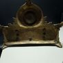Antique Victorian Inkwell Set  Ornate Brass & Hand Painted Glass c. late 1800s Image 9